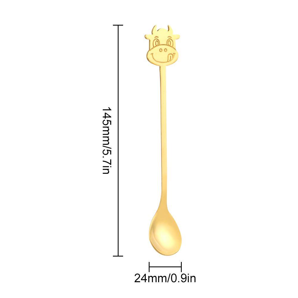 Solighter Kartun Ox Sendok Dessert Kue Kopi Es Krim Sendok Pengaduk