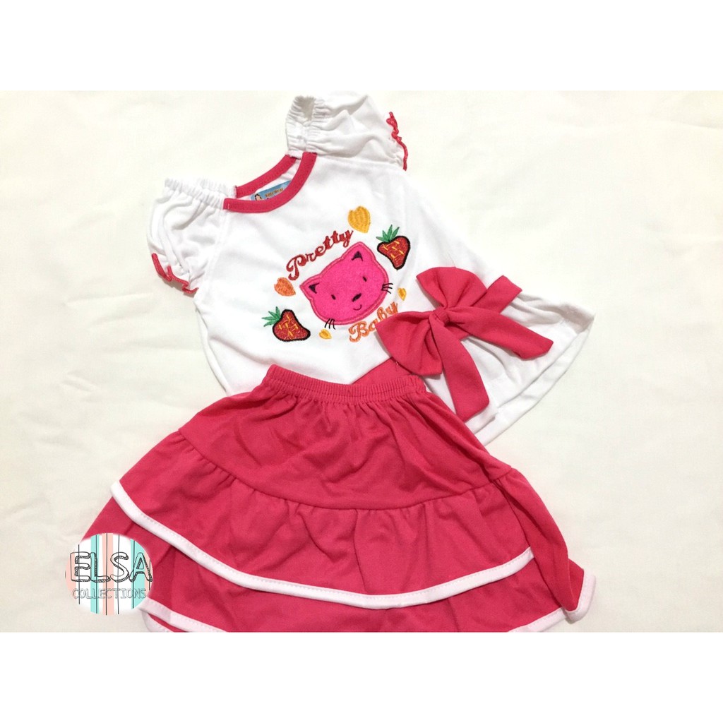 Sf01 Baju Bayi Setelan Anak Perempuan Usia 0 8 Bulan Rok Pretty