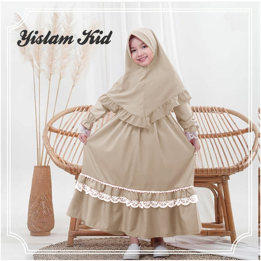 FenishaStore Baju Gamis Anak Perempuan Terbaru YISLAM Kids usia 7-9 tahun