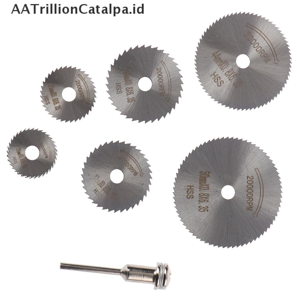 7 Pcs / Set Alat Cakram Pemotong Mandrel HSS Rotary Saw Blade Cutoff