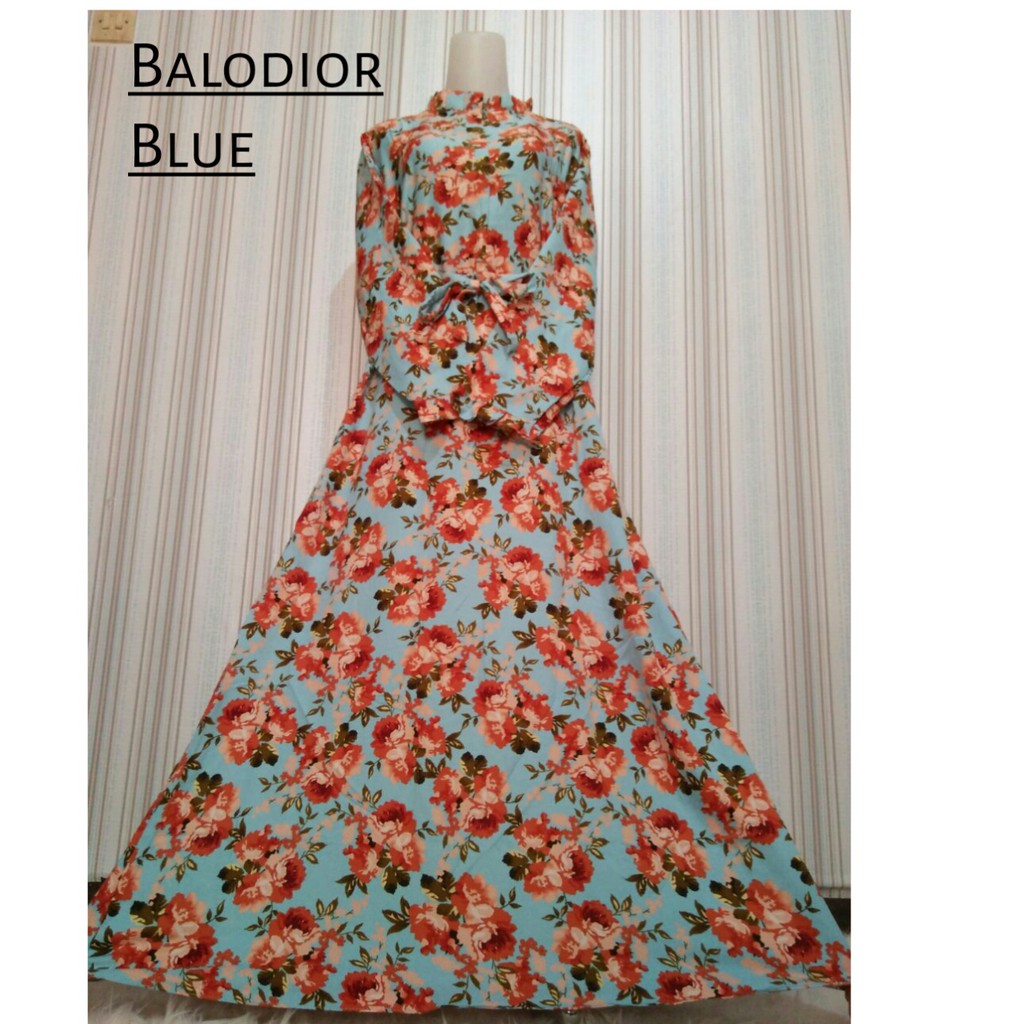 Gamis balodior flower rose leave baloteli motif  bunga muslilm syari busana wanita maxidress mawar