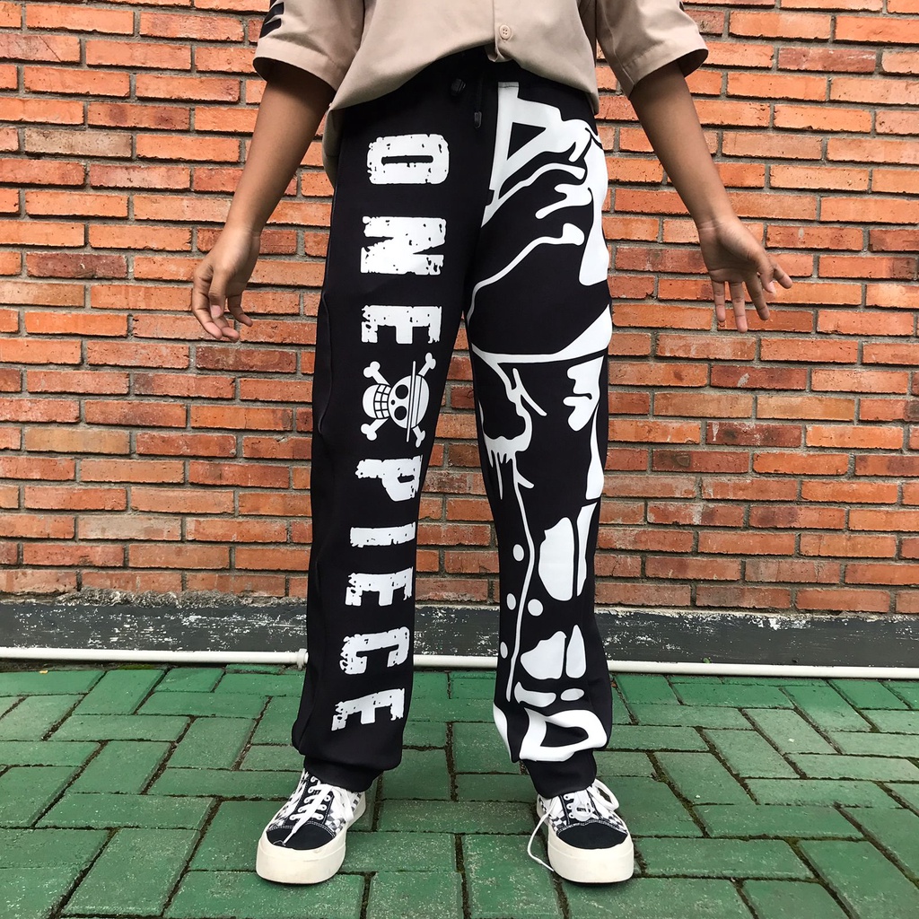 Celana Olahraga jogger Pants Onepiece Luffy Silhoutte Anime Manga Premium Unisex