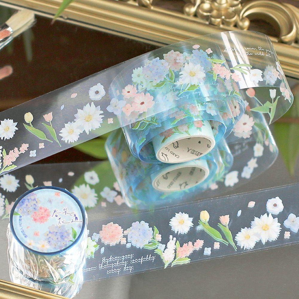 Wonder Masking Tape / Selotip Washi Anti Air Motif Bunga / Burung / Hewan Untuk Dekorasi Agenda