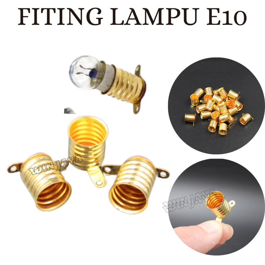 FITING LAMPU BOHLAM DOP E10 FITTING LAMPU PRAKTEK DRAT KUNINGAN