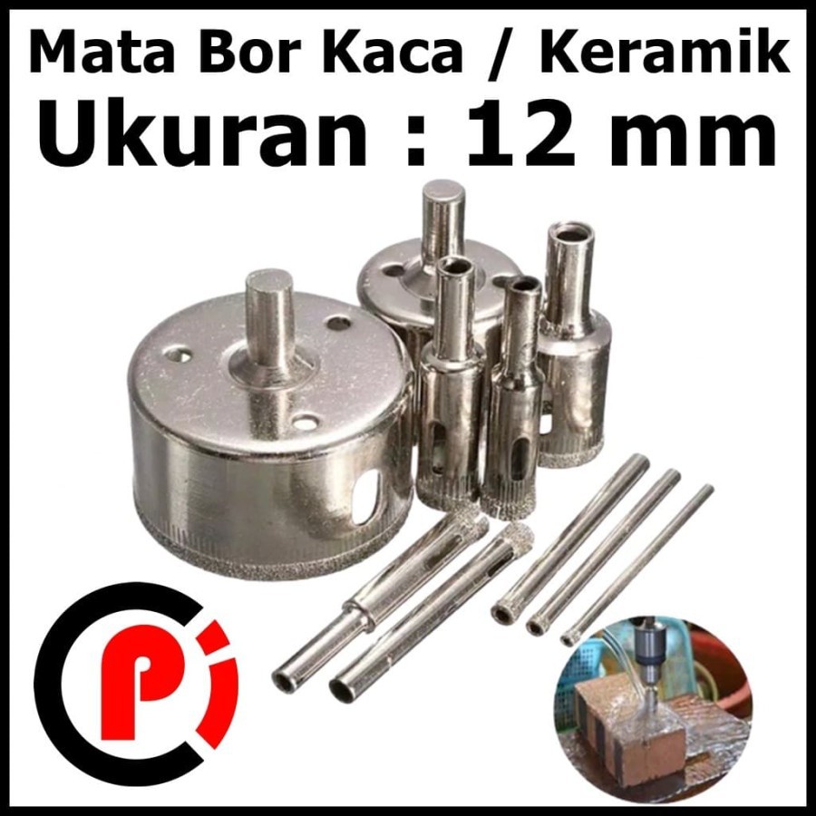 Mata Bor Diamond Hole Saw Drill Untuk Kaca Keramik Ukuran 12 mm 12mm