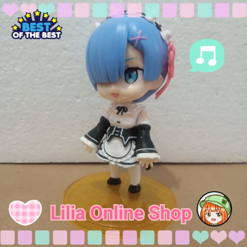 FIGURE CHIBI REM type A (MAID) dari Anime Re:Zero Figure Re Zero Imut, Murah, Besar, ada Stand Base