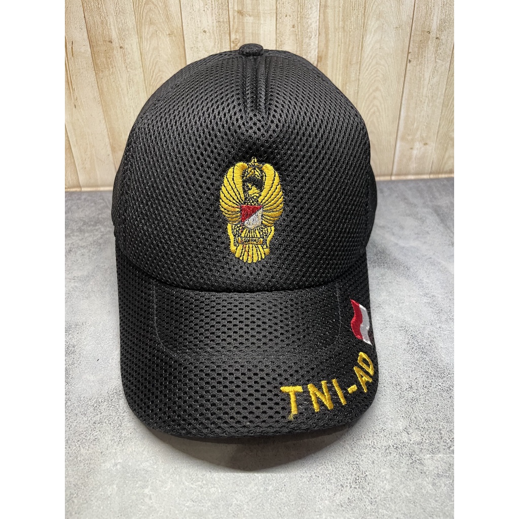 Topi Jaring Ekapaksi AD - Topi TNI AD - Topi Jaring - Topi Hitam