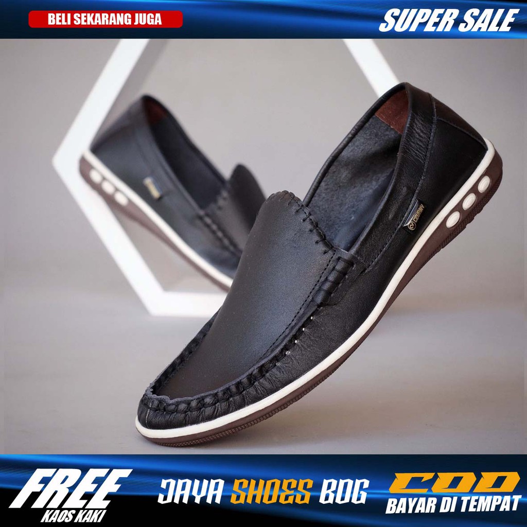 NEW ARRIVAL Sepatu Kasual Casual Slip On Pria Kulit Asli Original CVNY Santai Main Gaya Kondangan