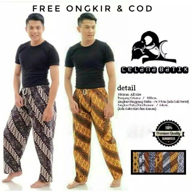  Celana  Batik  Boim Pria fit to M Harian  Murah Panjang 