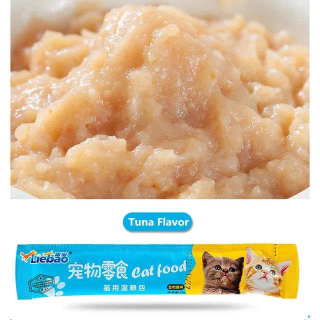 CAT CREAMY Liquid Snack Kucing Kitten Adult 15gram Boo Goo Stik Tuna Salmon Chicken FEZONE