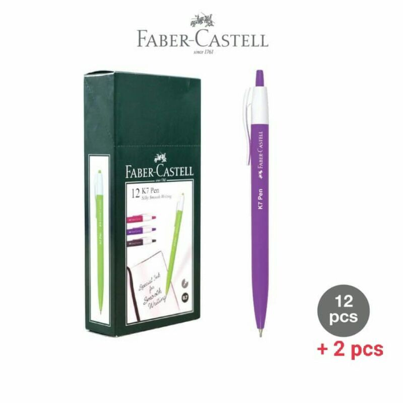 

Faber-Castell Ballpoint K7 Ink Black 1 box isi 12 pcs + bonus 2pcs