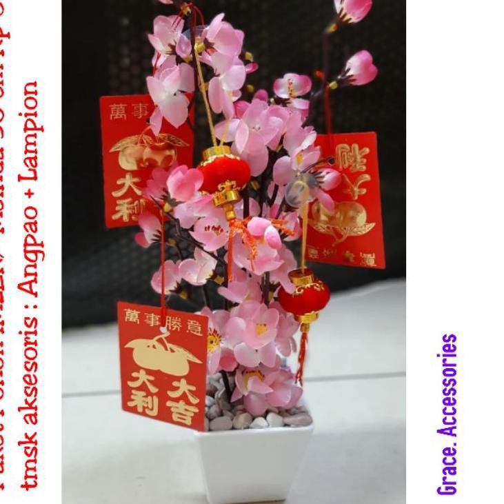 

Pohon imlek meihua angpao 40 cm paket aksesoris lampion imlek J7Y7