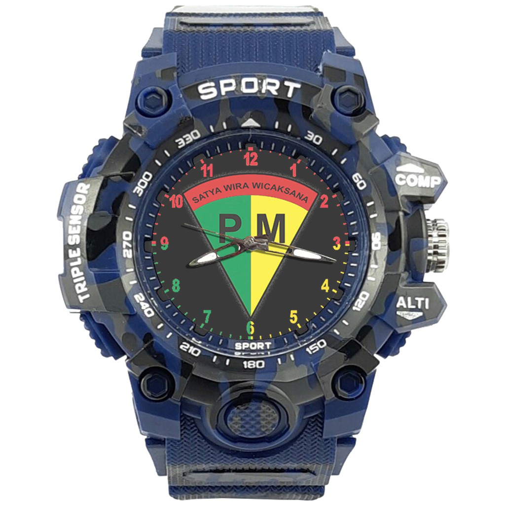 {Istimewa} Jam Tangan PM - POLISI MILITER 2 Biru Army Water Resistant