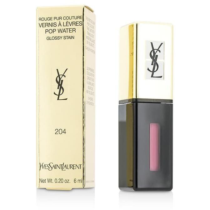 YSL Vernis a LEVRES Pop Water Glossy Stain 204 ONDE Rose