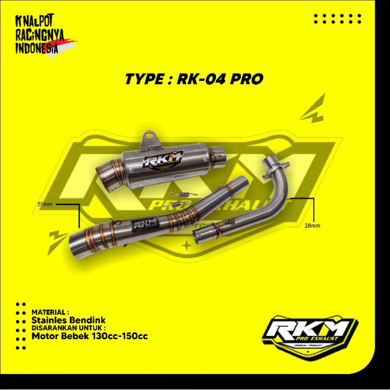 KNALPOT RKM PRO EXHAUST Bebek 130TU RK-04PRO