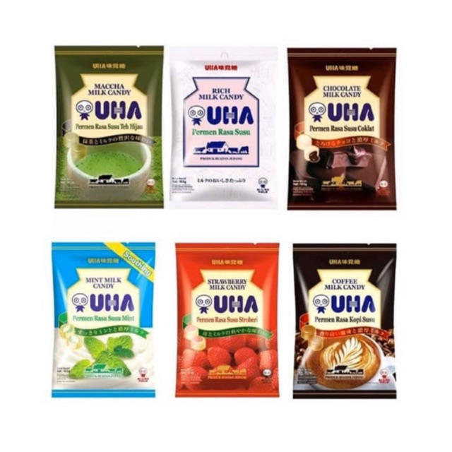 [HALAL] UHA Milk Candy 103gr - Permen Milk Candy Permen Susu Asli Malaysia Rich / Matcha / Mint