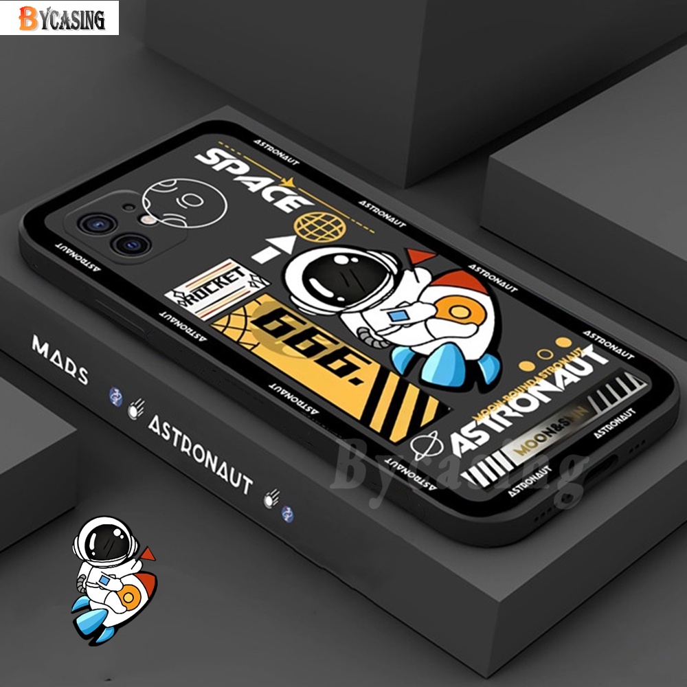 Soft Case TPU Motif Astronot Luar Angkasa Untuk iPhone 11 Pro Max 13 12 Xr XS 6 6S 7 8 Plus SE 2020