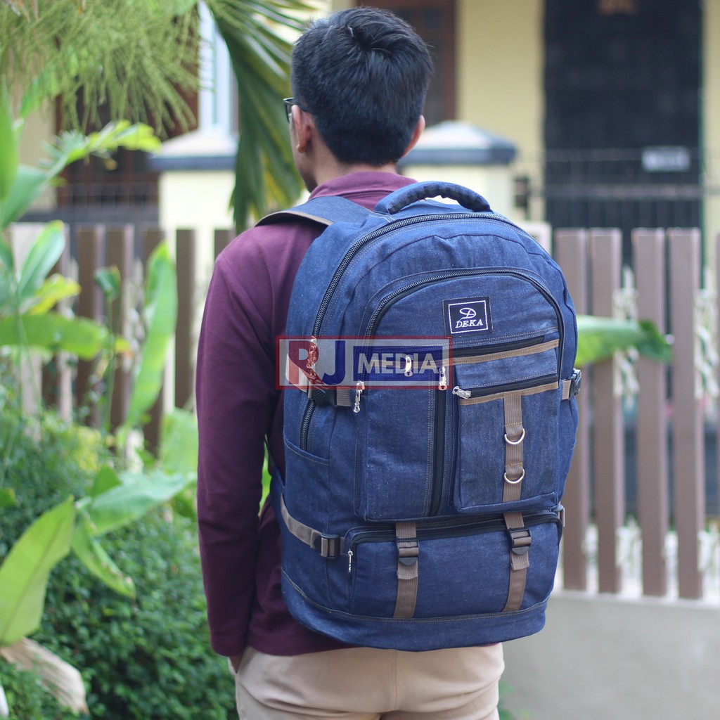 Tas Carrier Kanvas Distro Besar Distro Gunung Deka Backpack Camping Tas Sport Hiking Outdoor Muncak Mendaki Climbing Rafting Mudik Bagus Tas Gunung Stylish