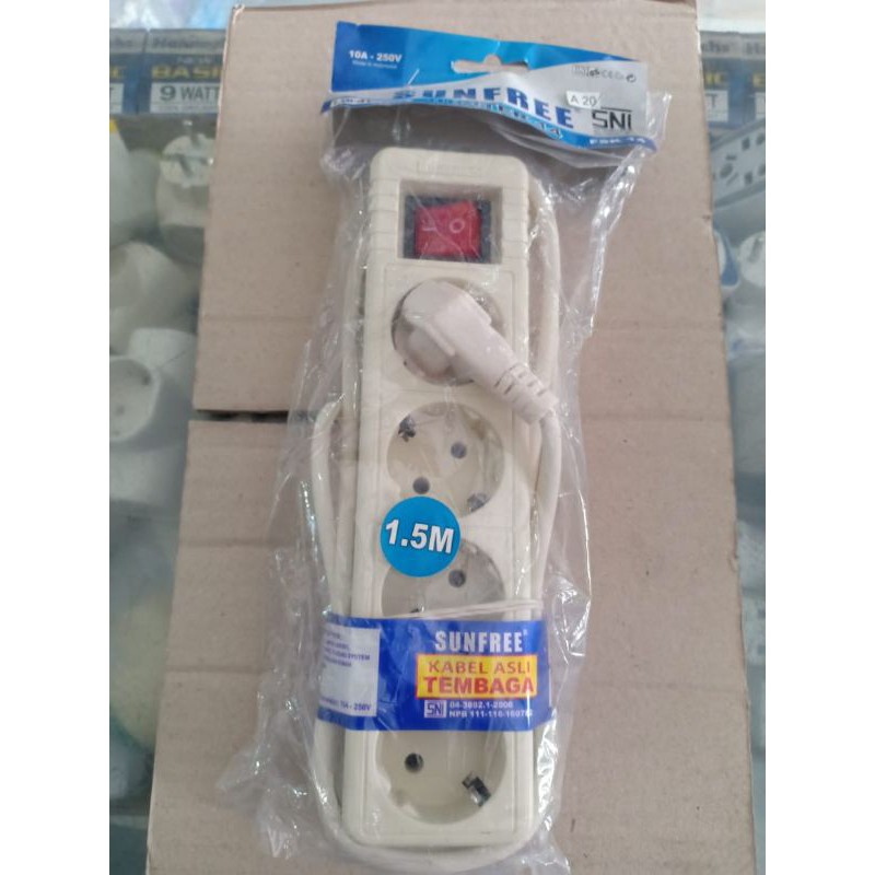 Stop Kontak 3 lubang 1.5M/Cok Sambung 3 Lubang/Cok sambung 3 lubang 1,5 meter