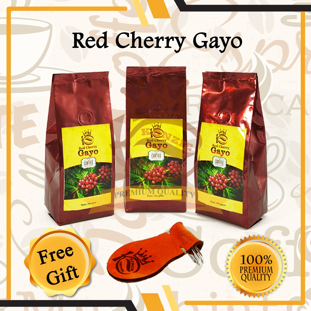 

Tukangkopiku - FREE GTGAN KUNCI - Biji KOPI RED CHERRY GAYO Arabica Organik 250 gr - Kenzie Coffee