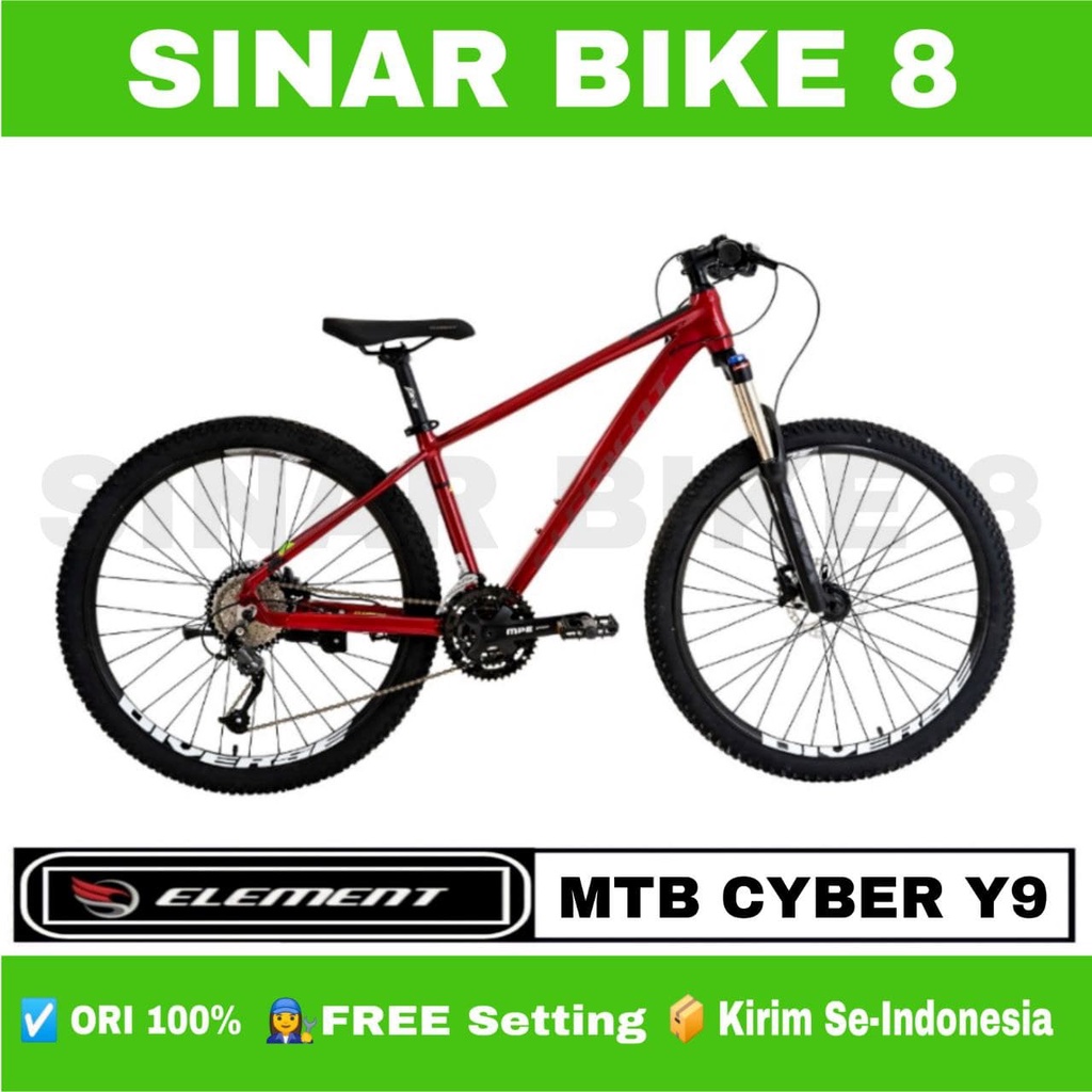 Sepeda Gunung Ukuran 27.5 Inch MTB ELEMENT CYBER Y9 3 x 9 Speed Hidrolik