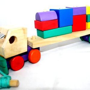 Mainan Edukatif / Edukasi Anak - Puzzle Balok Kayu - Mobil Truk Block