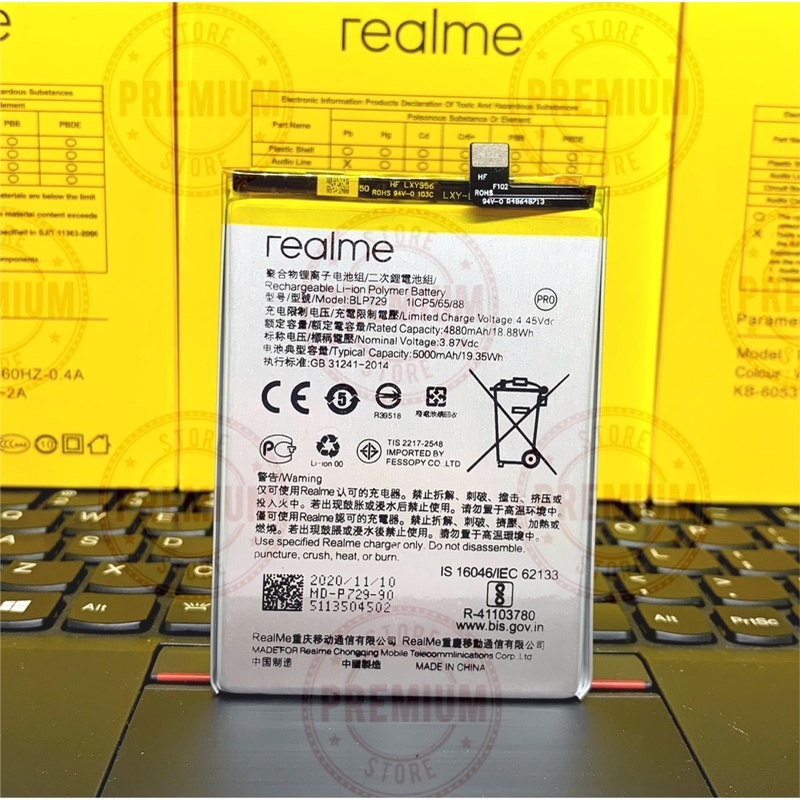 BATRE BATERAI BATTERY BLP729 FOR REALME C3 / REALME 5 / REALME 5I / REALME 5S ORIGINAL