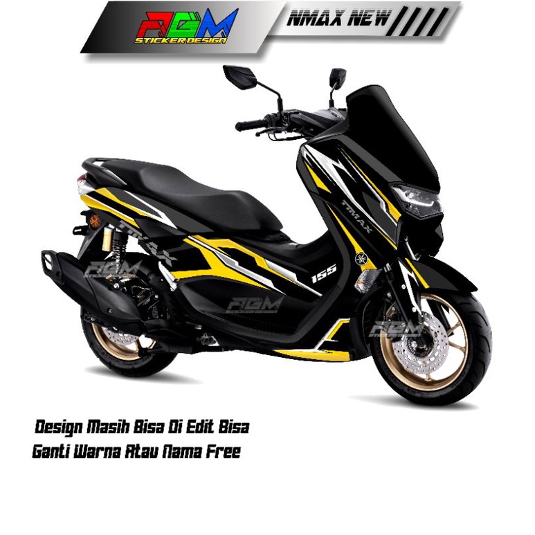 Decal Sticker Nmax All New Full Body Motif Hitam Gold