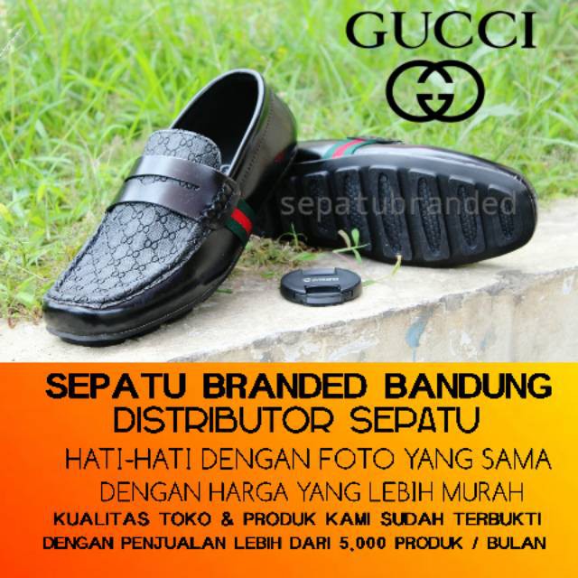 001 SEPATU GUCCI SLIP ON PRIA ELEGAN SELOP FORMAL CASUAL SANTAI TERLARIS