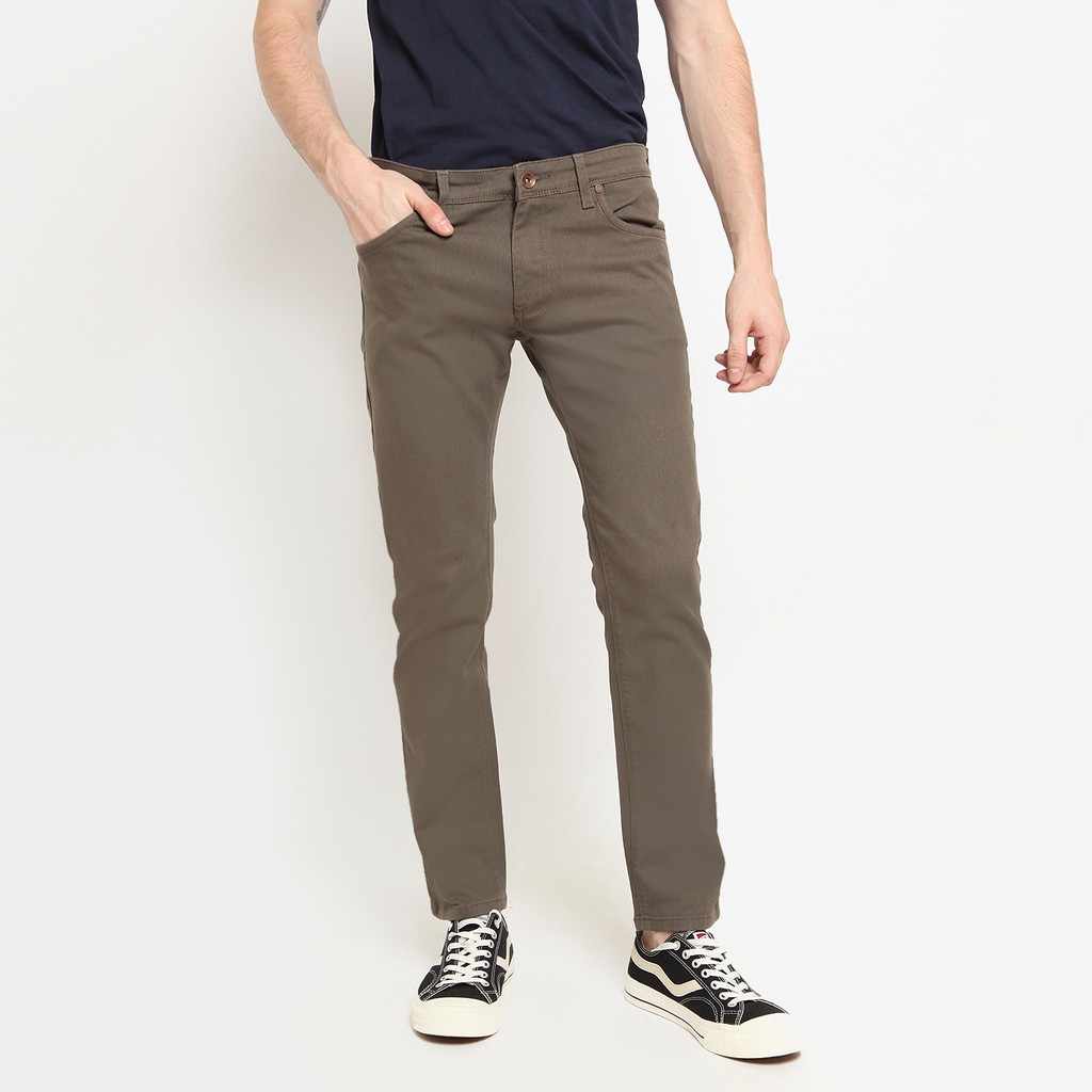 Celana Jeans Panjang Warna Pria Skinny Fit Stretch BAFFARO Brown / B812-004BRW