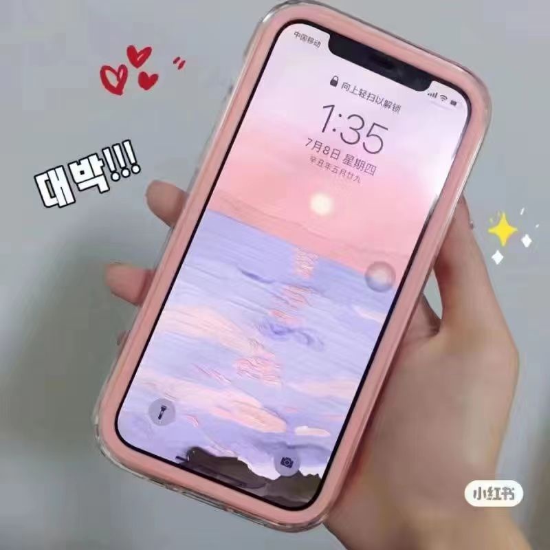 3 in 1 Soft Case TPU Transparan Warna Permen Cover iPhone 14 Pro Max 13 12 11 Pro Xs Max X Xr