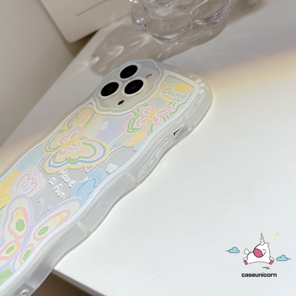 Soft Case TPU Motif Kupu-Kupu Bunga Untuk iPhone 13 12 11 Pro MAX 6 6s 7 8 Plus X XR XS MAX SE 2020