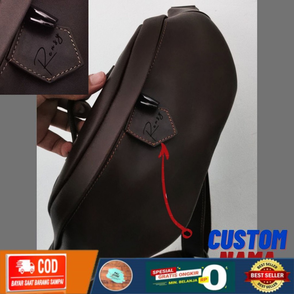 PWJ Store Waistbag 100% Full Kulit Asli Original / Tas  selempang pria kulit asli / Waist bag Kulit