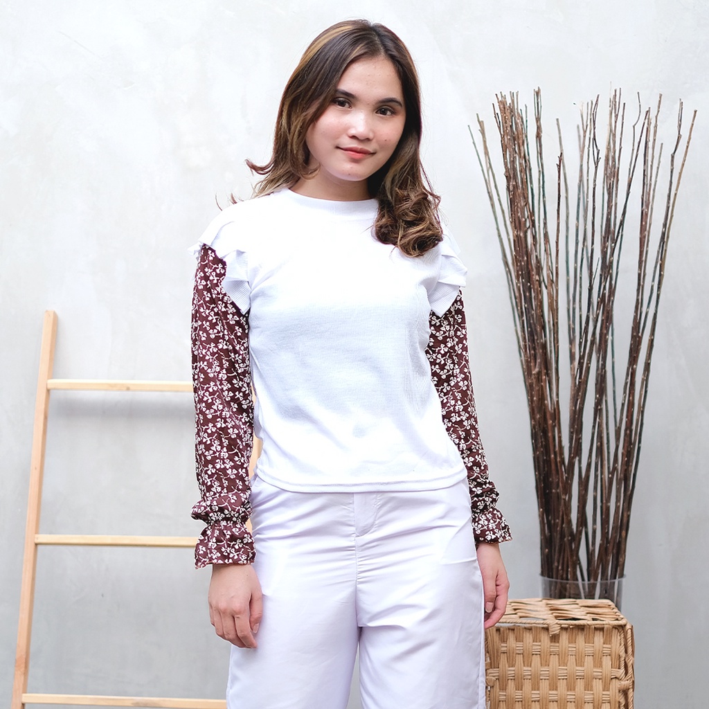 AFI - MC - Crop Mindy Ruffle Combine Blouse-5