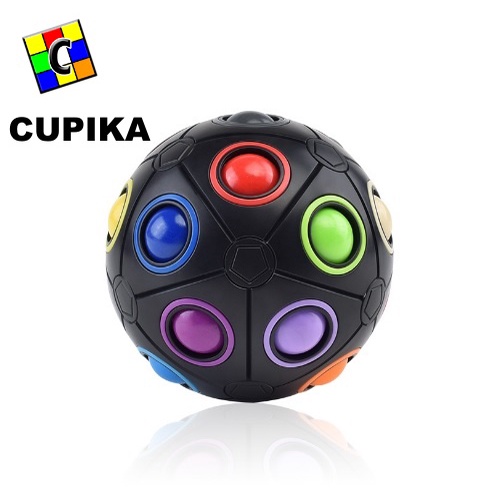 Rubik Bola Ball Rainbow Ball Fanxin Diameter 9CM BESAR 12 WARNA HITAM