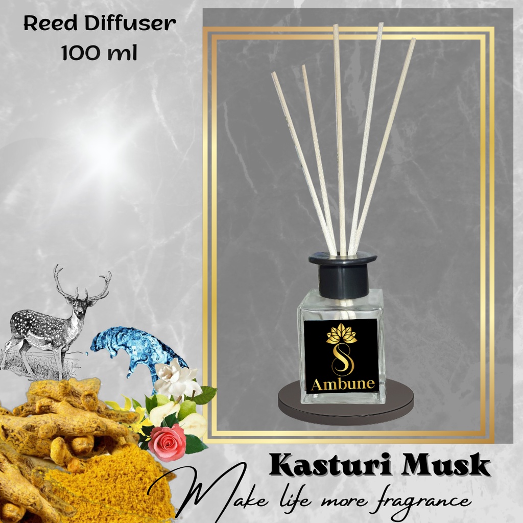 Kasturi Musk - reed diffuser 100 ml pengharum ruangan Ambune