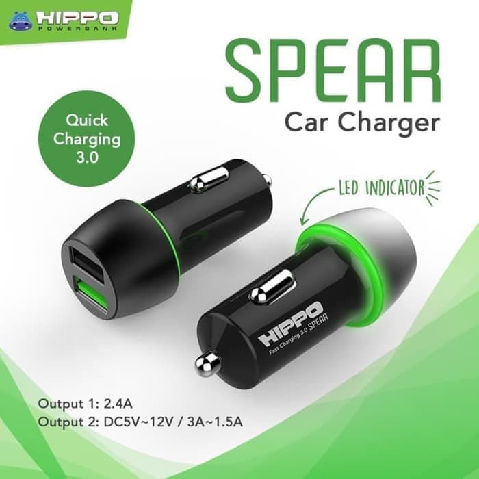Hippo SPEAR Car Charger QUICK CHARGING 3.0 - Simple Pack