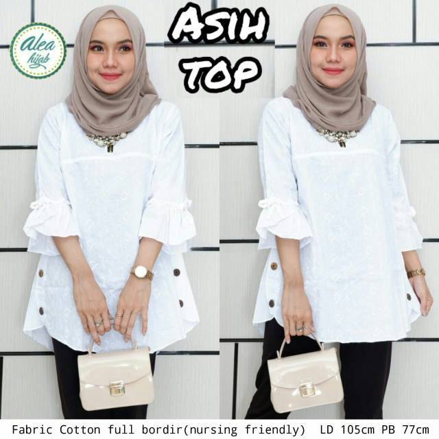 BLOUSE // BAJU ATASAN WANITA WARNA PUTIH // BAJU ATASAN BAHAN KATUN RAMI BORDIR