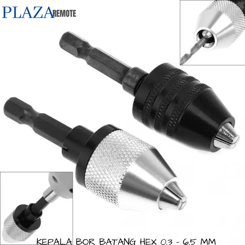 MATA BOR MINI DRILL CHUCK KEYLESS KONEKTOR SAMBUNGAN HEXAGONAL KEPALA BOR LISTRIK 0.3 - 6,5MM