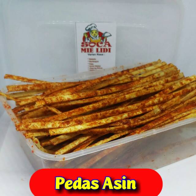 

MIE LIDI GEPENG PEDAS ASIN KEMASAN BOX 200 GRAM