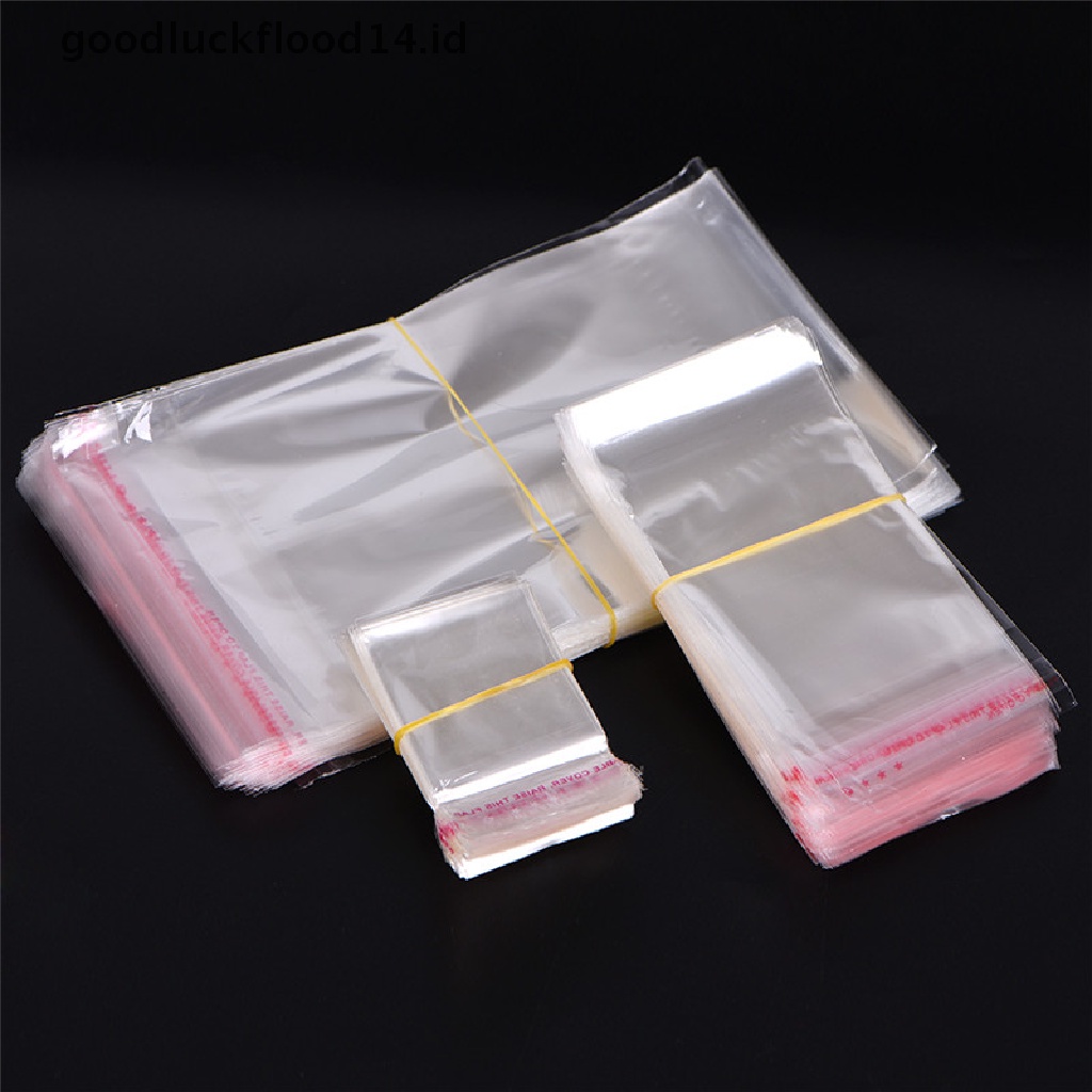 [OOID] 200PCS Clear Self Adhesive Seal Plastic Bags Candy Jewelry Packing Bags ID