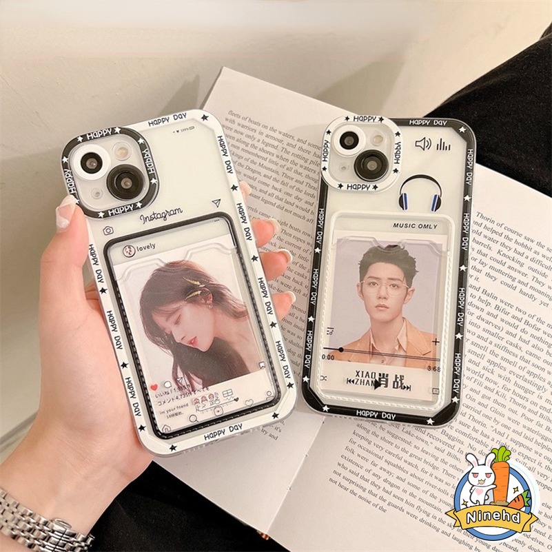 Soft Case Bahan Silikon TPU Dengan Lubang Kartu Untuk IPhone 14 13 12 11 Pro Max X Xr Xs Max 7 8 Plus SE 2020