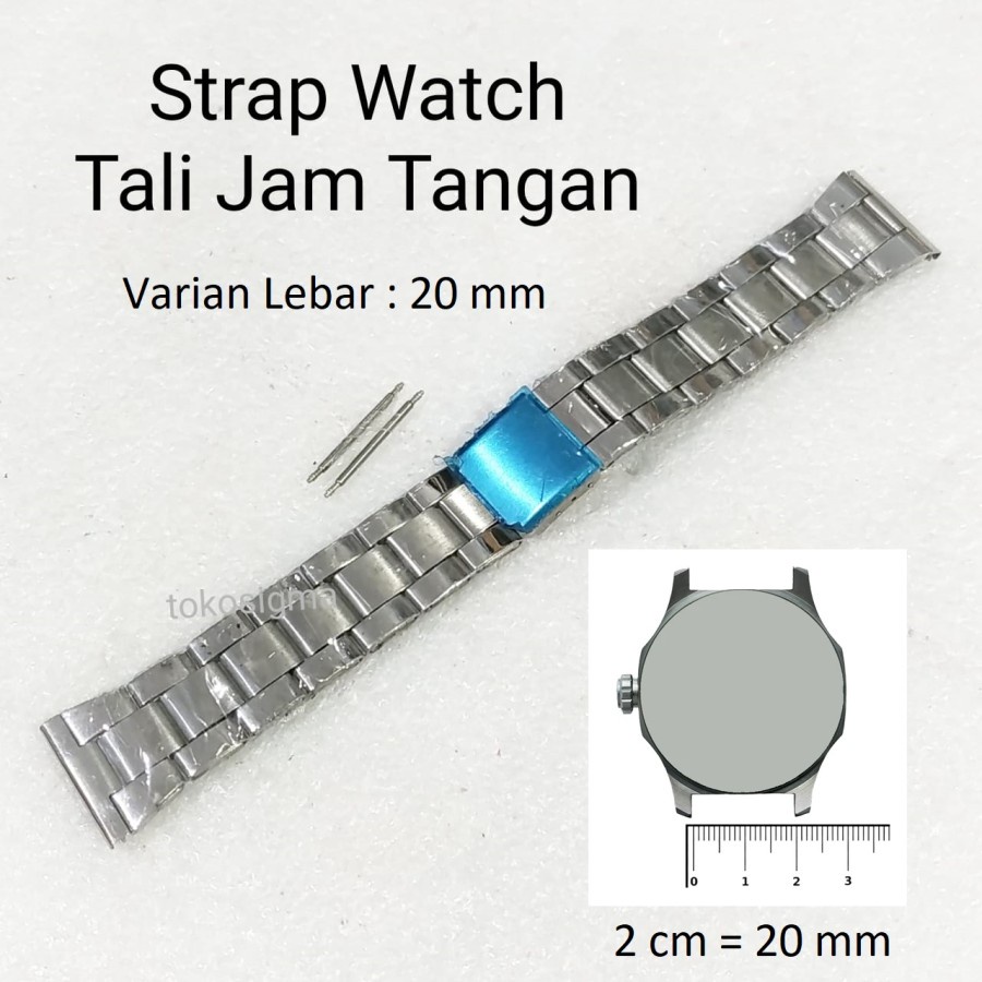 Strap Metal Besi Clasp Watch Band Stainless Tali Rantai Jam Tangan S3