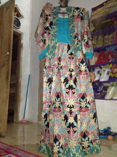 Qnunbatik Batik Keluarga Gamis Muslim Wanita Sedona Parang