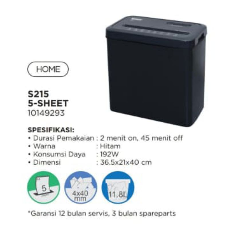 Paper Shredder Krisbow Mesin Penghancur Kertas S215