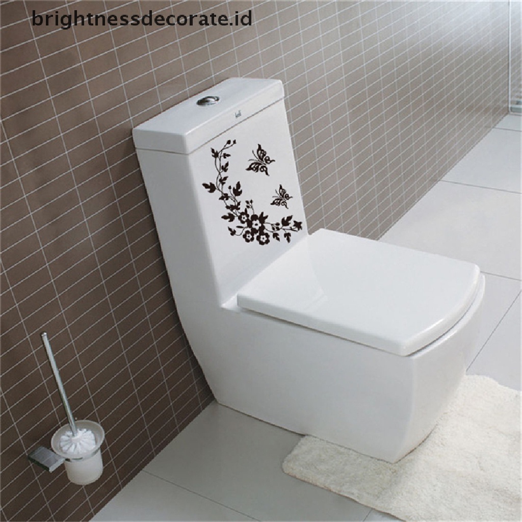 Butterfly Stiker Dinding Desain Kupu-Kupu Bunga Untuk Kamar Mandi / Toilet / Laptop