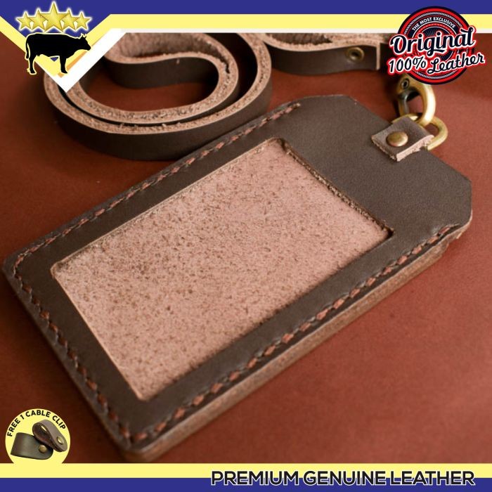 

Hot Sale Gantungan Id Card Name Tag Dari Kulit Asli Jahit Tangan Leather Goods Berkualitas