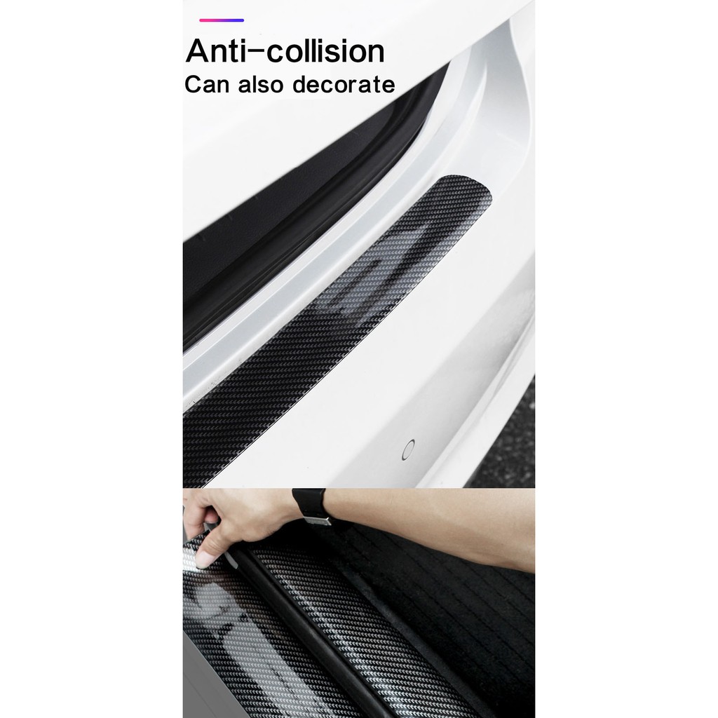 Strip Sill Guard Karet Serat Karbon untuk Mobil