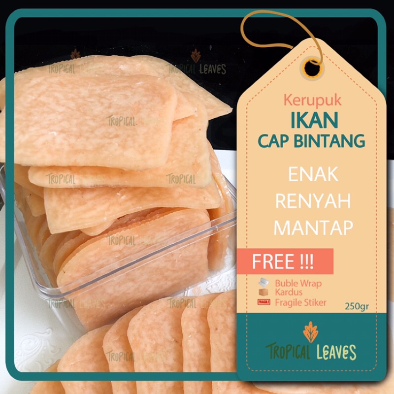 

KERUPUK UDANG cap BINTANG 250gr / KRUPUK MENTAH / KERUPUK IKAN ENAK RENYAH