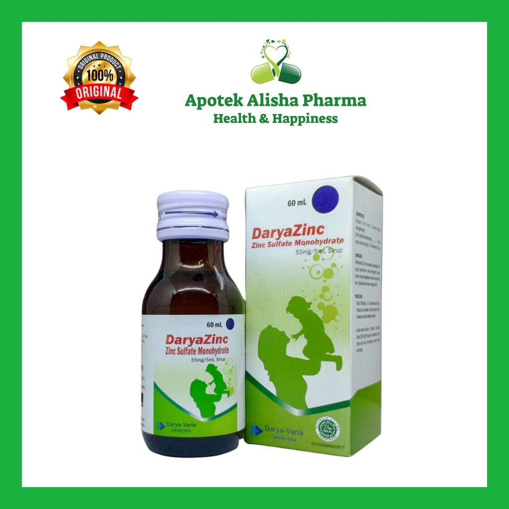 DARYAZINC SYRUP 60ml-Daryazinc Sirup Suplemen Pelengkap Terapi Diare Mencret Muntaber Anak/Daryazink Sirup/Daryazing Sirup